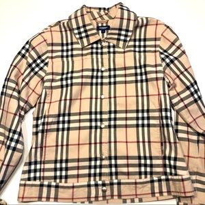 Burberry Kids Plaid Jean Jacket - Beige, Black, Red